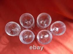 SAINT LOUIS, LUCRECE, SERIE DE 6 VERRES A VIN EN CRISTAL, SIGNES, EPOQUE XXème