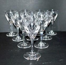 SAINT-LOUIS Lot 10 verres à vin blanc CRISTAL décor VIC perle ove biseau 13cm