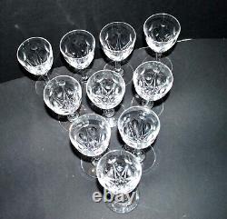 SAINT-LOUIS Lot 10 verres à vin blanc CRISTAL décor VIC perle ove biseau 13cm