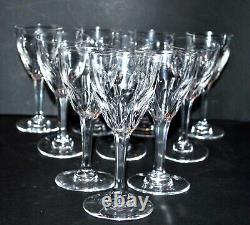 SAINT-LOUIS Lot 10 verres à vin blanc CRISTAL décor VIC perle ove biseau 13cm