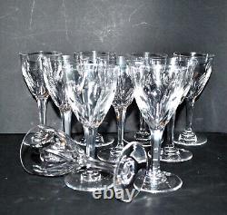 SAINT-LOUIS Lot 10 verres à vin blanc CRISTAL décor VIC perle ove biseau 13cm