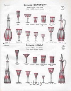 SAINT-LOUIS Lot 5 Verres liqueur NELLY cristal doublé bleu cobalt Roemer OVERLAY