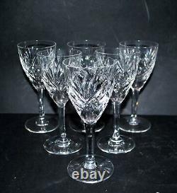 SAINT-LOUIS Lot 6 Verres à vin blanc Chantilly en cristal signé Saint-Louis H14