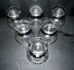 SAINT-LOUIS Lot 6 Verres ballon dégustation whisky cognac SEGONZAC cristal signé