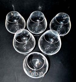 SAINT-LOUIS Lot 6 Verres ballon dégustation whisky cognac SEGONZAC cristal signé