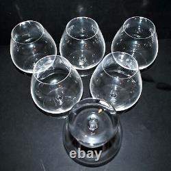 SAINT-LOUIS Lot 6 Verres ballon dégustation whisky cognac SEGONZAC cristal signé