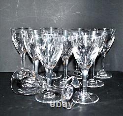 SAINT-LOUIS Lot de 10 verres à vin blanc CRISTAL décor VIC perle ove biseau 13cm