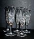 Saint-louis Lot X 5 Flûtes à Champagne Tarn Cristal Taillé Losange Pointe H18.7
