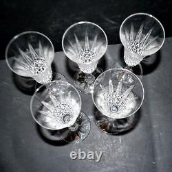 SAINT-LOUIS Lot x 5 flûtes à champagne TARN cristal taillé losange pointe H18.7