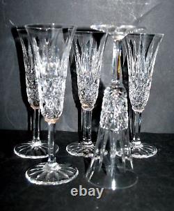 SAINT-LOUIS Lot x 5 flûtes à champagne TARN cristal taillé losange pointe H18.7