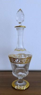 SAINT-LOUIS MODELE THISTLE OR Carafe en cristal taillé Art nouveau style