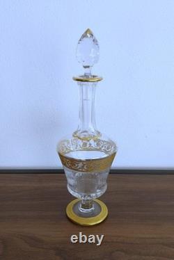 SAINT-LOUIS MODELE THISTLE OR Carafe en cristal taillé Art nouveau style