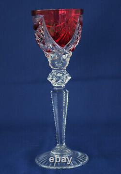 SAINT-LOUIS Rare Grand Verre à Vin du Rhin Cristal Doublé Taille Riche ca 1900