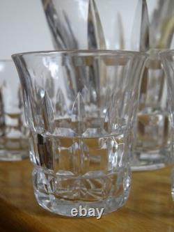 SAINT LOUIS SERVICE CARAFE ET VERRES A SHOTT CRISTAL MODELE MANHATTAN ht 5,5 cm
