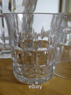 SAINT LOUIS SERVICE CARAFE ET VERRES A SHOTT CRISTAL MODELE MANHATTAN ht 5,5 cm