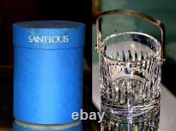 SAINT-LOUIS Seau à glace en cristal massif et inox, modèle Deauville -1970