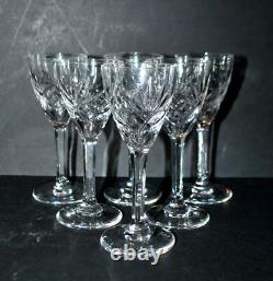 SAINT-LOUIS Série de 6 Verres à liqueur CHANTILLY en cristal signé H11.5cm
