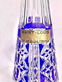SAINT- LOUIS Service À Liqueur En Cristal Bleu Cobalt Vers 1940