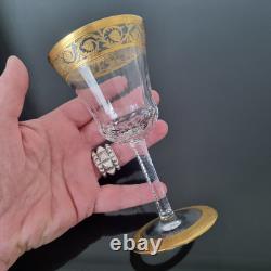 SAINT LOUIS THISTLE 2 Verres Vin Rouge et Blanc Cristal Taillé Signé A L'Or Fin