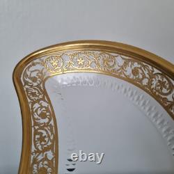 SAINT LOUIS THISTLE Assiette A Salade Cristal Taillé Signé A L'Or Fin