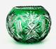 Saint-louis Vase Boule En Cristal Taill&eacute; Vert Emeraude