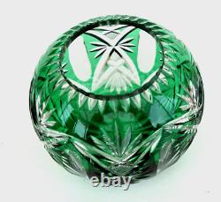 SAINT-LOUIS Vase Boule en Cristal Taillé Vert Emeraude
