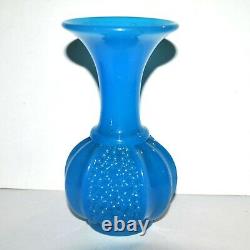 SAINT-LOUIS Vase Grenade Perles en opaline de cristal bleu 1845-1865 NapoleonIII