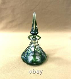SAINT LOUIS ancien flacon conique en cristal overlay doublé vert Parfum Liqueurs