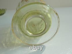 SERVICE DE NUIT en cristal teinté vert BACCARAT / DAUM / ST LOUIS /ST DENIS