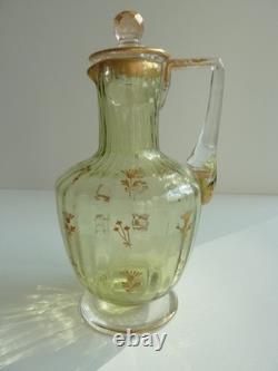 SERVICE DE NUIT en cristal teinté vert BACCARAT / DAUM / ST LOUIS /ST DENIS