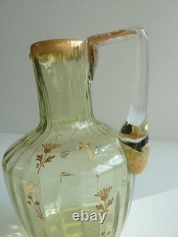 SERVICE DE NUIT en cristal teinté vert BACCARAT / DAUM / ST LOUIS /ST DENIS