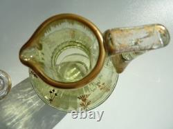 SERVICE DE NUIT en cristal teinté vert BACCARAT / DAUM / ST LOUIS /ST DENIS