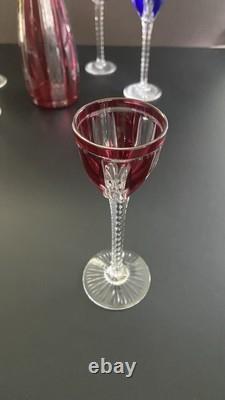 ST1 Cristal De Saint Louis, Service à Porto 6 Verres + Carafe État Impeccable