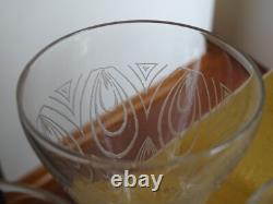 ST LOUIS 4 ANCIENS VERRES A VIN BLANC CRISTAL MODELE ASTRID ART DECO 9 cm 10 cls