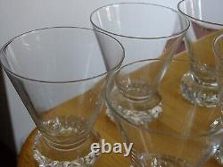 ST LOUIS 6 ANCIENS VERRES A APERITIF CRISTAL MODELE DIAMANTS 1930 ht 7,5 cm