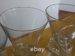 ST LOUIS 6 ANCIENS VERRES A APERITIF CRISTAL MODELE DIAMANTS 1930 ht 7,5 cm