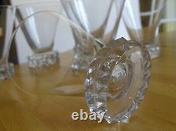 ST LOUIS 6 ANCIENS VERRES A APERITIF CRISTAL MODELE DIAMANTS 1930 ht 7,5 cm