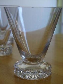ST LOUIS 6 ANCIENS VERRES A APERITIF CRISTAL MODELE DIAMANTS 1930 ht 7,5 cm