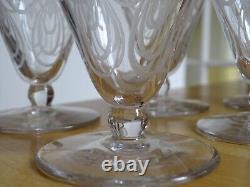 ST LOUIS 6 ANCIENS VERRES A VIN EN CRISTAL MODELE ASTRID ART DECO ht 9,8 cm N°2
