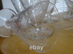 ST LOUIS 6 ANCIENS VERRES A VIN EN CRISTAL MODELE ASTRID ART DECO ht 9,8 cm N°2