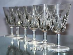 ST. LOUIS 6 verres à vin en cristal taillé, modèle BIDASSOA CACHET L'ACIDE SIGNE
