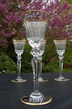 ST LOUIS Excellence 4 grands Verres à eau en cristal taillé doré H 25,1cm