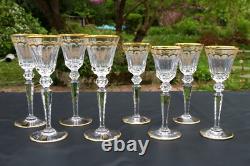 ST LOUIS Excellence 4 grands Verres à vin en cristal taillé doré H 22,4cm