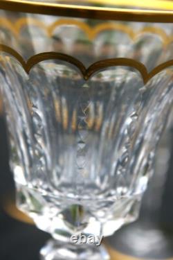ST LOUIS Excellence 4 grands Verres à vin en cristal taillé doré H 22,4cm