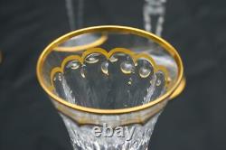 ST LOUIS Excellence 4 grands Verres à vin en cristal taillé doré H 22,4cm