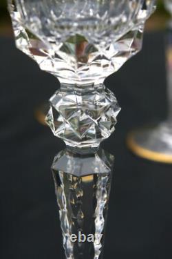 ST LOUIS Excellence 4 grands Verres à vin en cristal taillé doré H 22,4cm