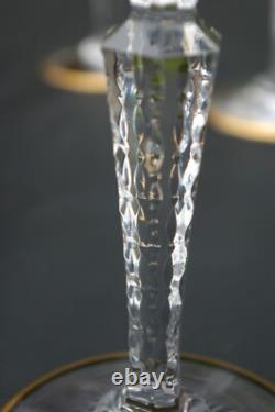 ST LOUIS Excellence 4 grands Verres à vin en cristal taillé doré H 22,4cm
