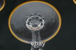 ST LOUIS Excellence 4 grands Verres à vin en cristal taillé doré H 22,4cm