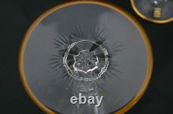 ST LOUIS Excellence 4 grands Verres à vin en cristal taillé doré H 22,4cm