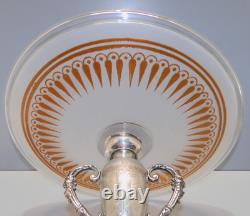 -SUPERBE COUPE CRISTAL SAINT LOUIS SUR PIED ARGENT Minerve Monogramme MT D